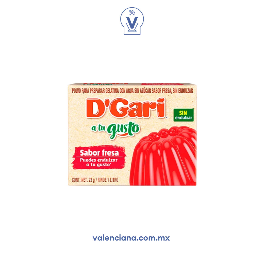 Gelatina de Fresa sin Endulzar D'gari 23 gr