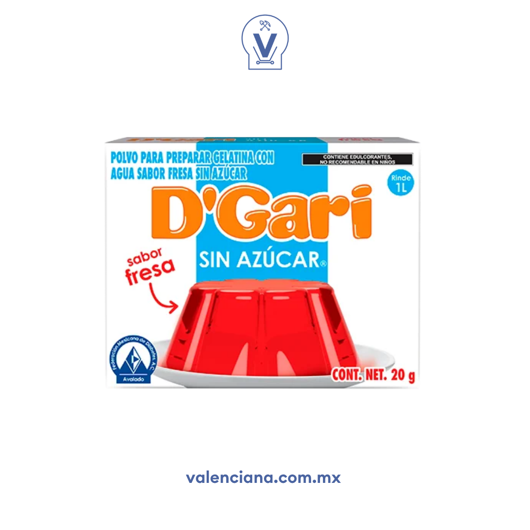Gelatina de Fresa sin Azucar D´Gari 2 Sobres de 10 gr