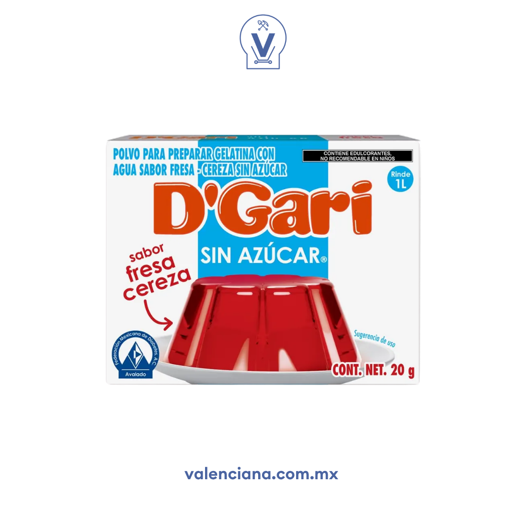 Gelatina de Fresa-Cereza sin Azucar D´gari 2 Sobres de 10 gr