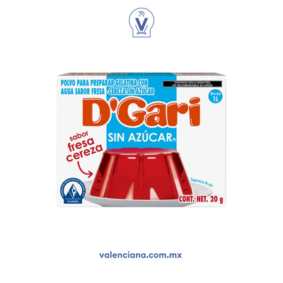 Gelatina de Fresa-Cereza sin Azucar D´gari 2 Sobres de 10 gr