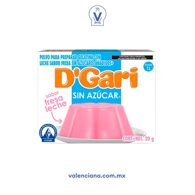 Gelatina de Fresa con Leche sin Azucar D´gari 2 sobres de 10 gr