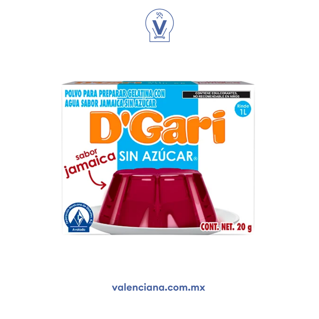 Gelatina de Jamaica sin Azucar D´Gari 2 Sobres de 10 gr