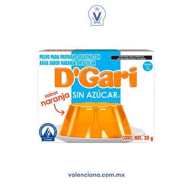 Gelatina de Naranja sin azucar D´Gari 2 Sobres de 10 gr