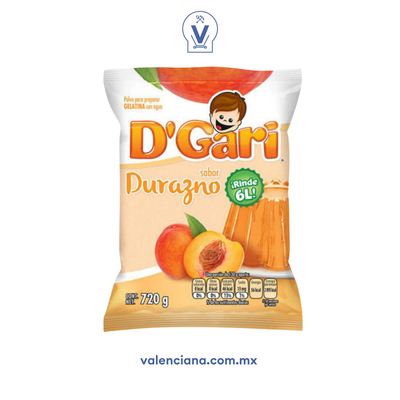 Gelatina de Durazno D´Gari 720 gr