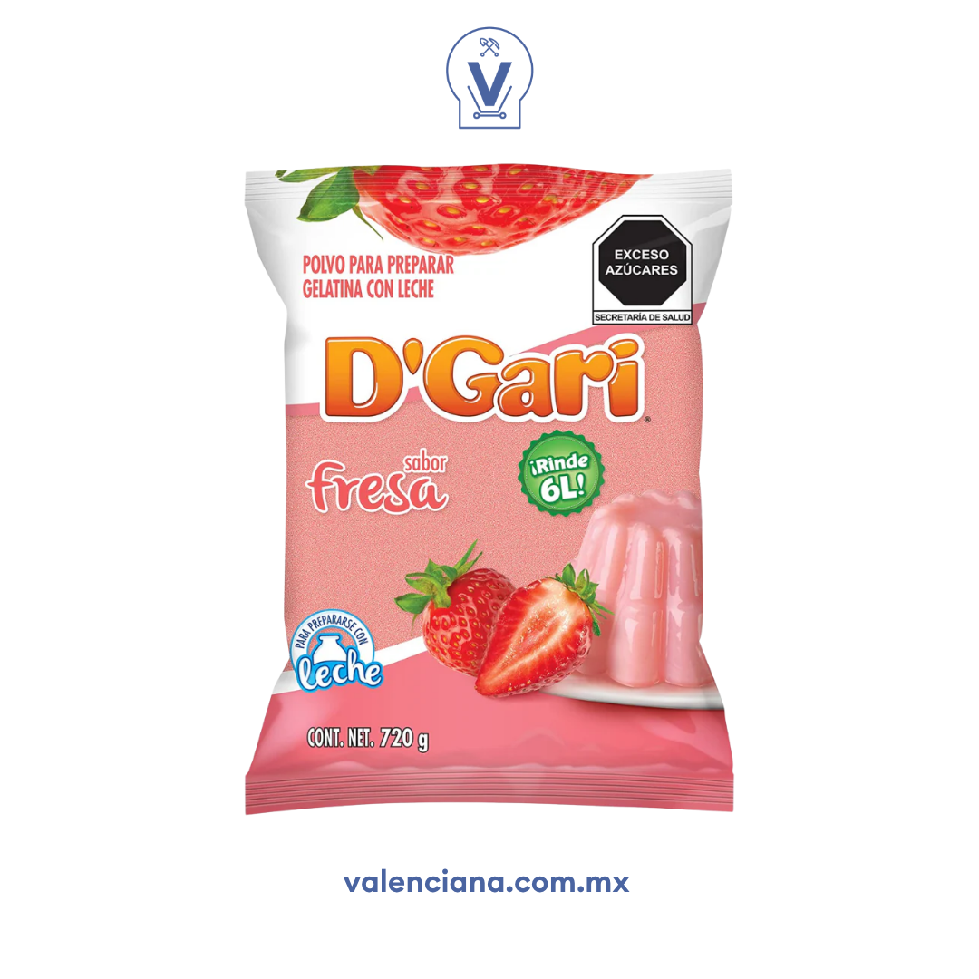 Gelatina de Fresa con Leche D´Gari 720 gr