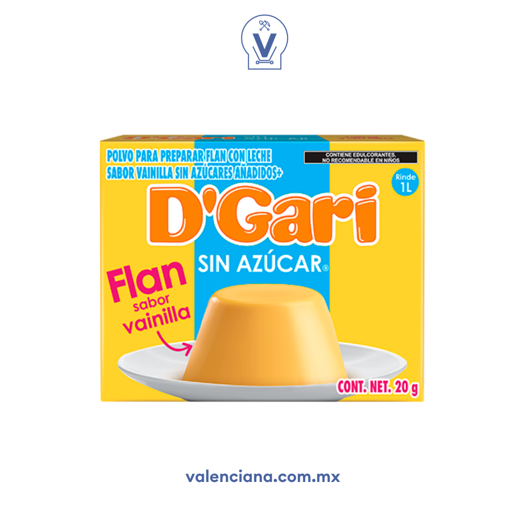 Flan de Vainilla sin Azucar D´gari 2 sobres de 20 gr