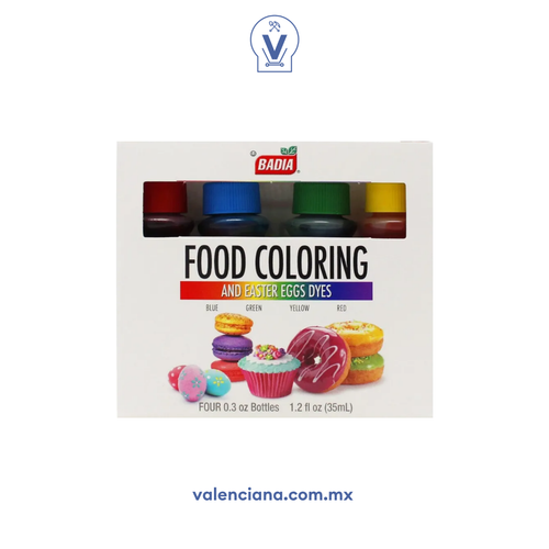 Colorante para Alimentos Badia 4 piezas de 35 gr