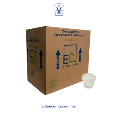 Vaso de Plastico No. 0 Paquete con 2000 Piezas