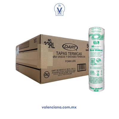 Tapa de Unicel Dart 32RL Paquete con 50 Piezas