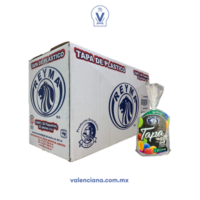 Tapa de Plastico para Vaso de 1 lt Reyma Paquete con 25 Piezas