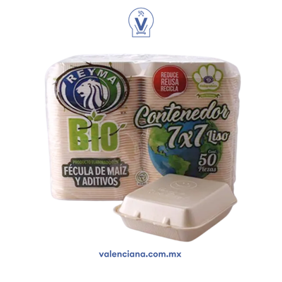 Contenedor Liso Reyma [7x7] Paquete con 50 piezas