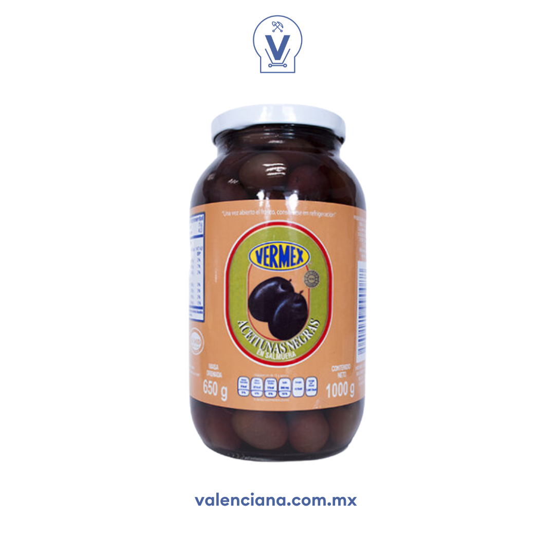 Aceitunas Negras Enteras Vermex 1 kg