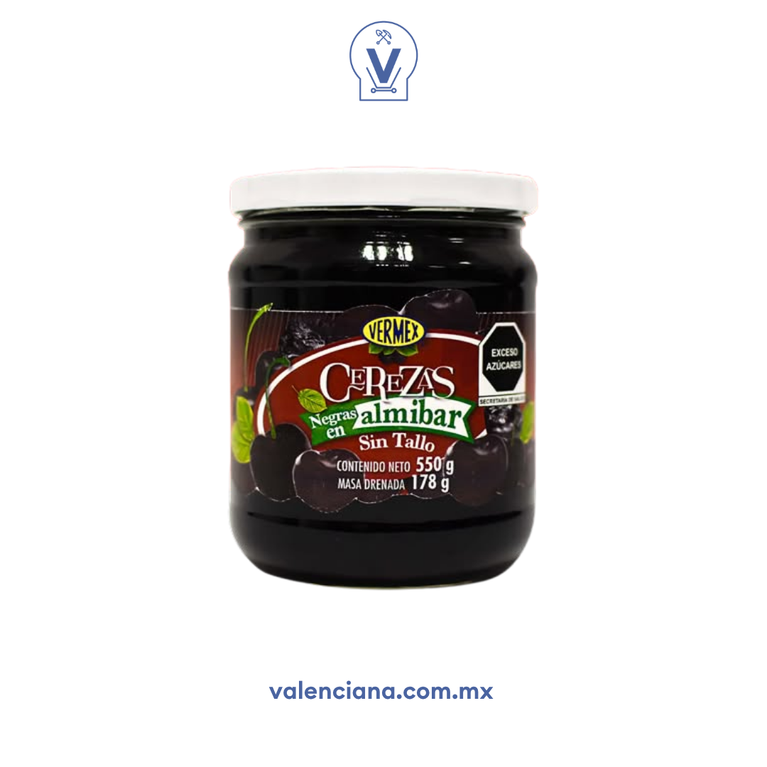 Cerezas Negras sin Tallo Vermex 550 gr