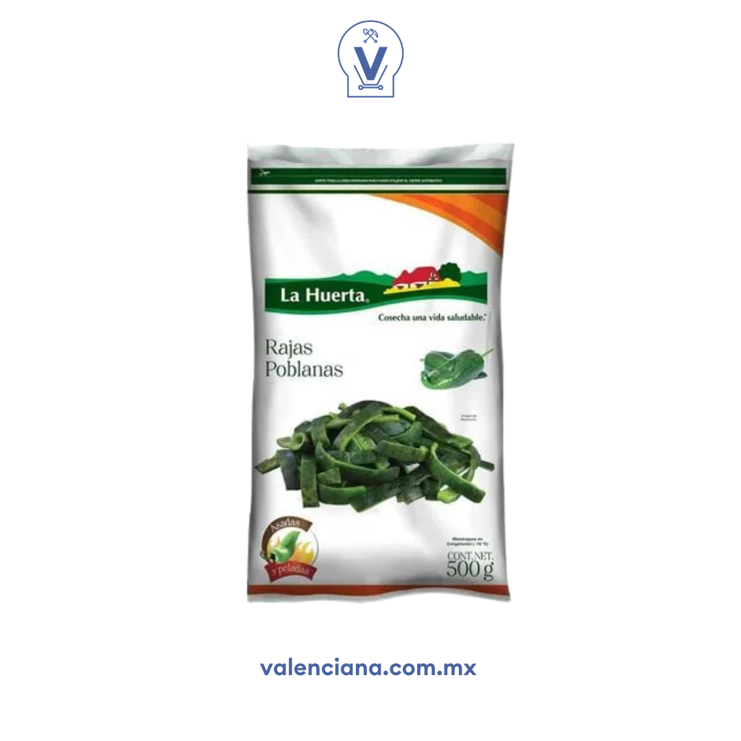 Chile Poblano en Rajas La Huerta 500 gr