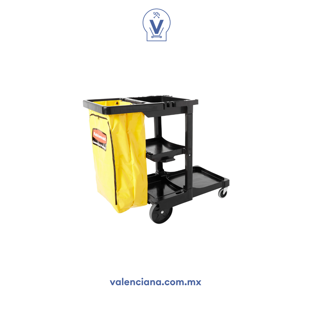 Carro de Limpieza con Bolsa Amarilla Rubbermaid