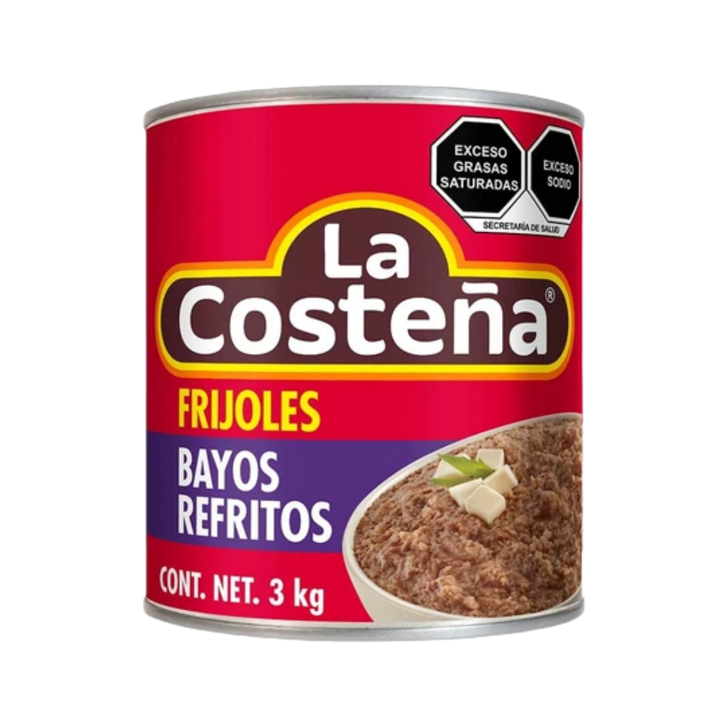 Frijoles Bayos Refritos La Costeña 3 kg