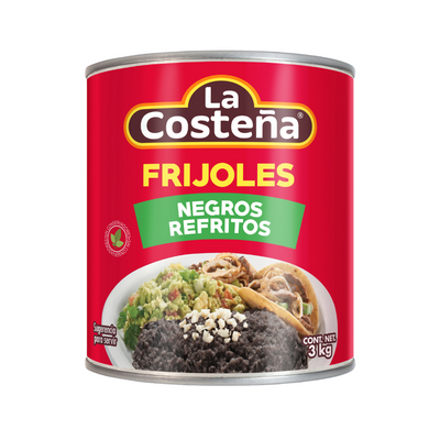 Frijoles Negros Refritos La Costeña 3 kg