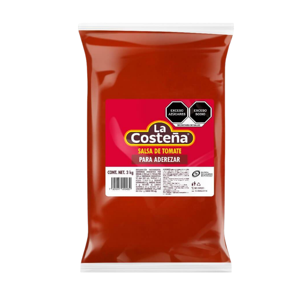 Salsa de Tomate para Aderezar en Bolsa La Costeña 3 kg