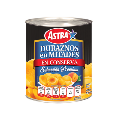 Duraznos en Mitades Astra 3 kg