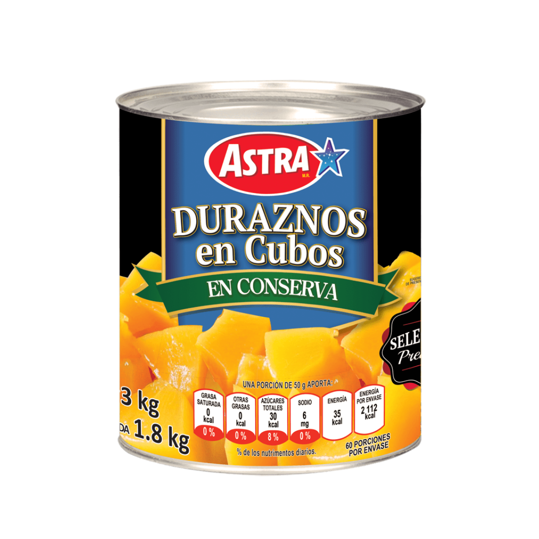 Duraznos en Cubos Astra 3 kg