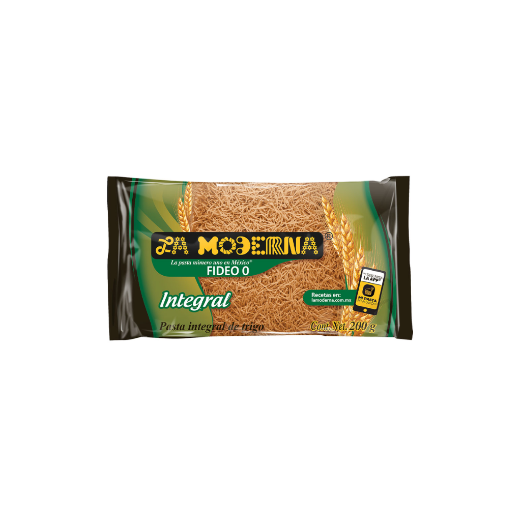 Pasta Integral Fideo No. 0 La Moderna 200 gr