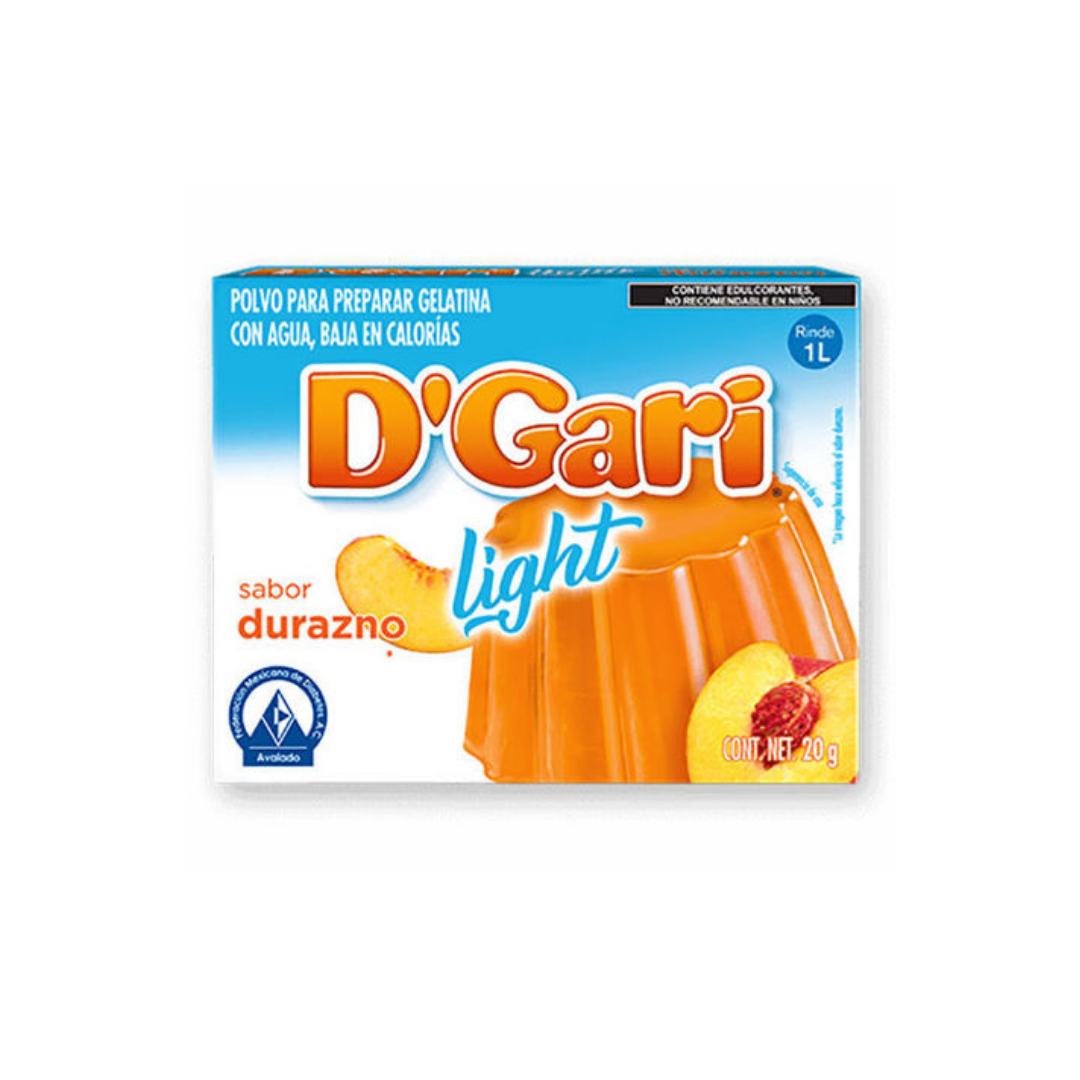 Gelatina Light de Durazno D´Gari 2 Sobres de 10 gr