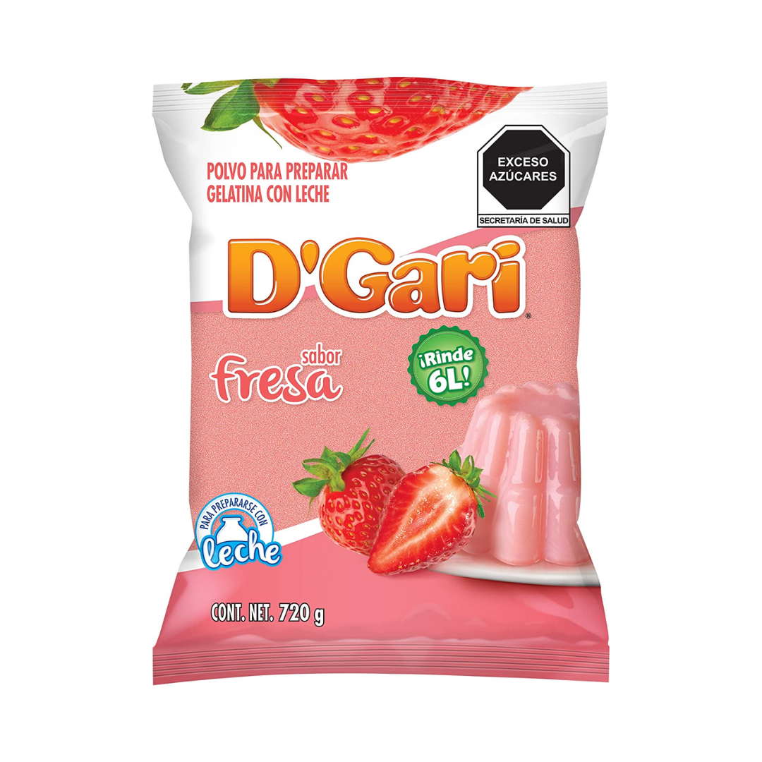 Gelatina de Fresa con Leche D´Gari 720 gr